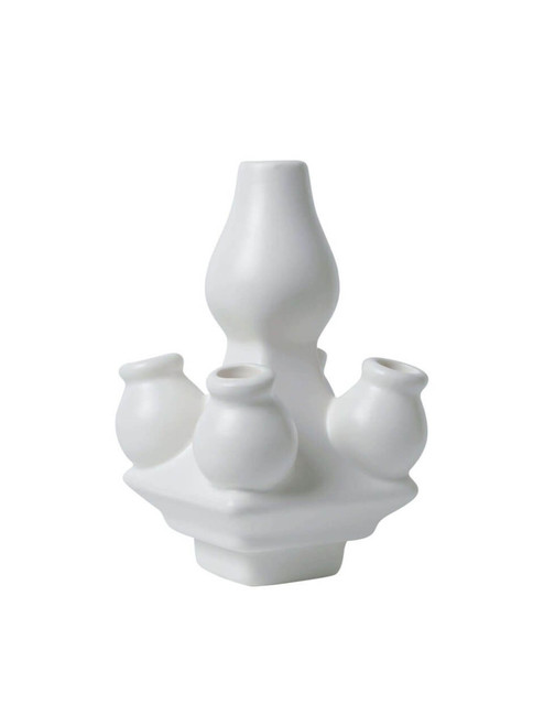 Tulpenvaas Stapelgekte - Wit mat - top - 15 cm