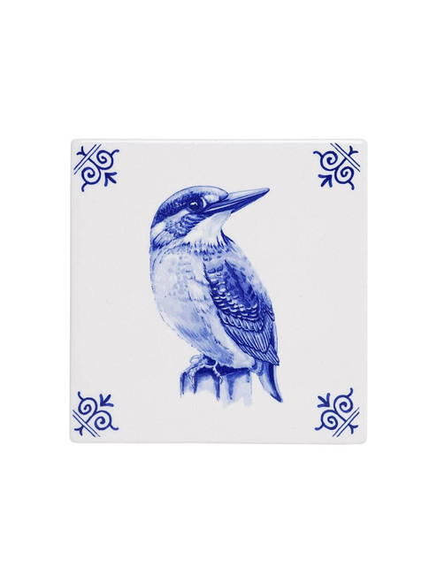 Tegel IJsvogel - Delfts blauw - 13 cm