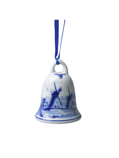 Christmas Bell Windmill - Delft blue - Ceramic - 7 cm