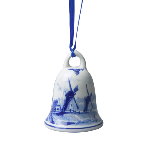 Christmas Bell Windmill - Delft blue - Ceramic - 7 cm