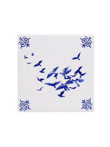Tile Birds - Delft blue - 13 cm