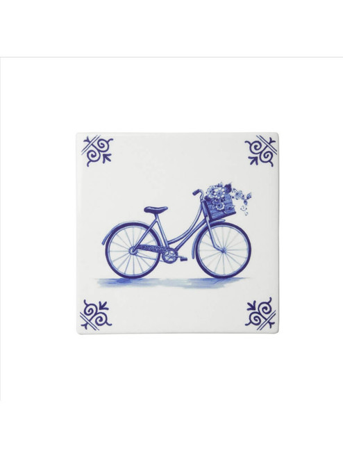 Tile Bicycle - Delft blue - 13 cm