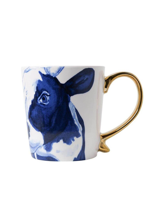 Mok Koe - Delfts blauw - Goud - Keramiek - 300 ml