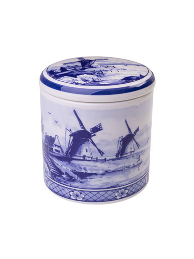 Storage Jar - Windmill - Delft blue - 12 cm