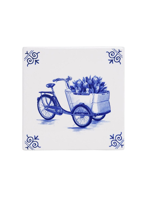 Tegel Bakfiets- Delfts blauw - 13 cm