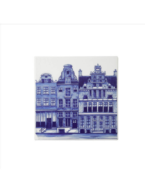 Tegel Grachtenpanden nr.2 - Delfts blauw - 13 cm