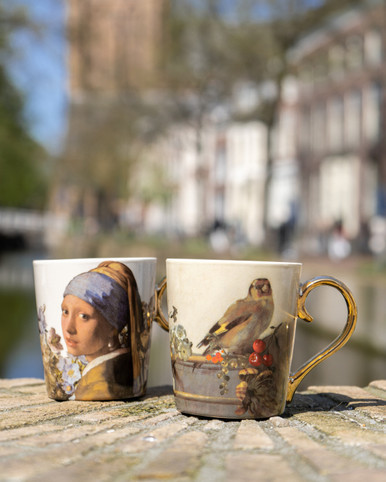 Mug The Goldfinch - Pastel - Gold - Ceramic - 300 ml
