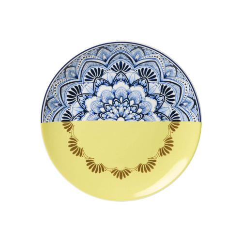 Wandbord Mandala - Geel - Keramiek - 20 cm