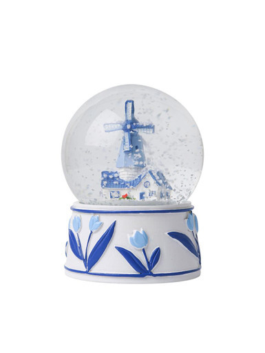 Sneeuwbol Molen - Delfts blauw - 9 cm