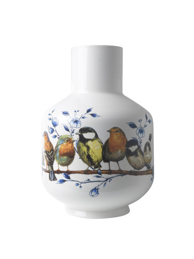 Tall Ball Vase Forest Birds - Ceramic - 35 cm