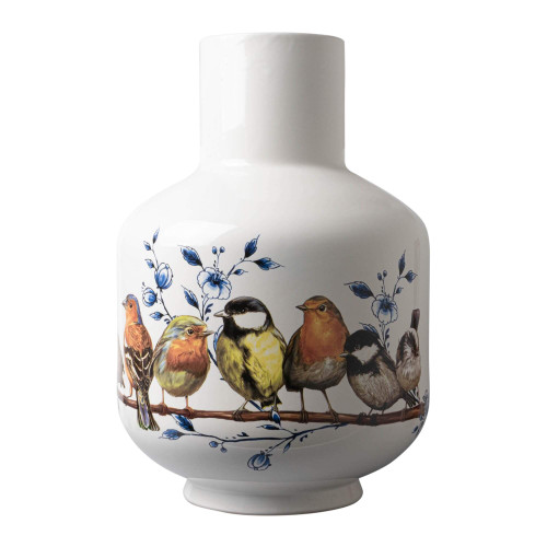 Tall Ball Vase Forest Birds - Ceramic - 35 cm