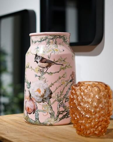 Melkbusvaas Bosvogels - Roze - Keramiek - 30 cm