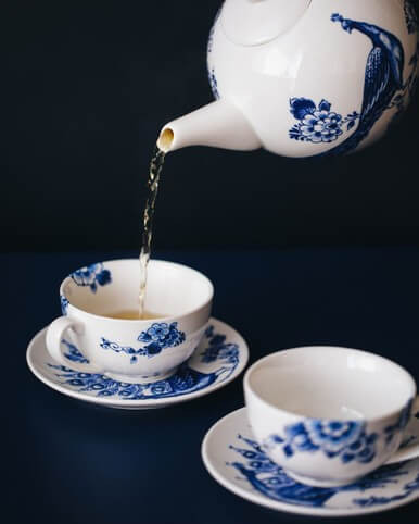 Kop en schotel Paauw Blauw