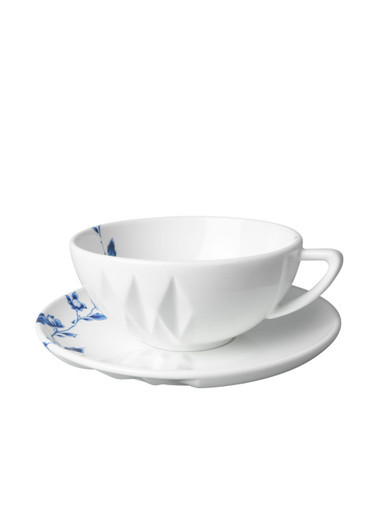 Cup and Saucer Blauw Vouw - Porcelain - 120 ml