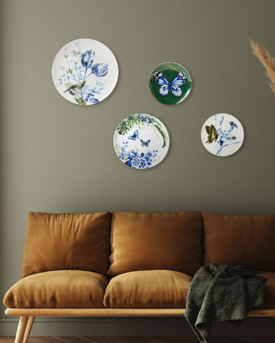 Wandbord Vlindertuin - Keramiek - 20,5 cm