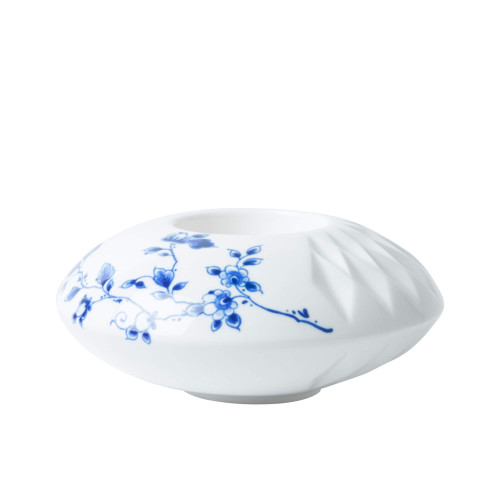 Tealight Holder Blauw Vouw - Porcelain - 11 cm