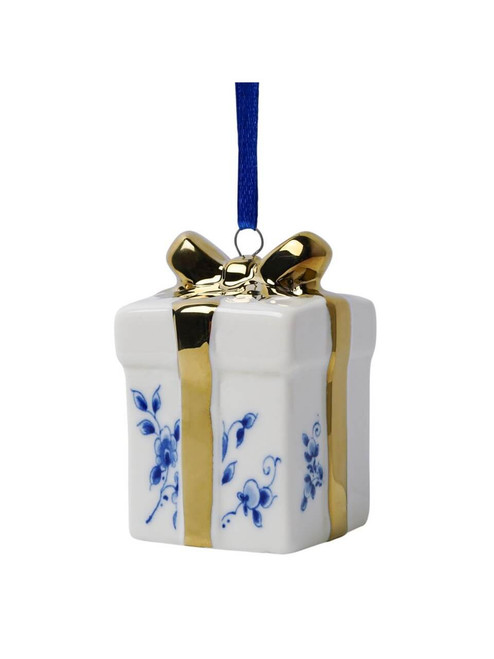 Kerstornament cadeautje goud