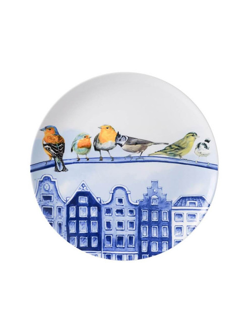 Wandbord Bosvogels in de stad - Keramiek - 26 cm
