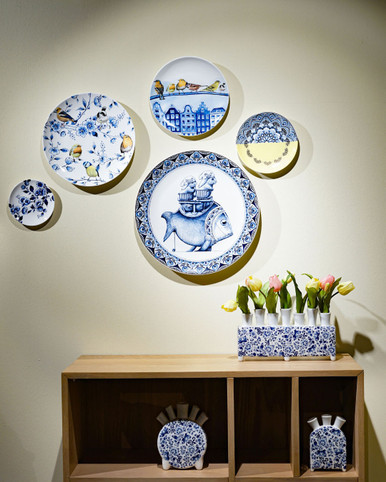 Wandbord Bosvogels met bloesem - Keramiek - 31 cm