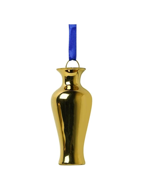 Kerstornament vaasje rond goud