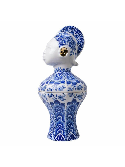 Vase with lid Kabra Blauw - Ceramic - 36 cm