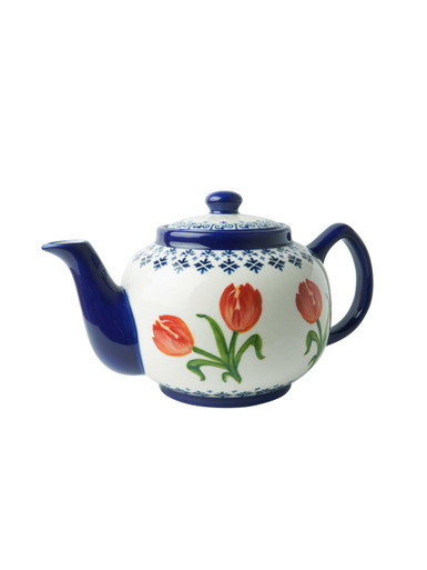 Theepot oranje tulp