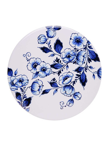 Pan Trivet Flowers - Delft blue - 18 cm