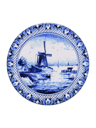 Pan Trivet Windmill - Delft blue - 18 cm