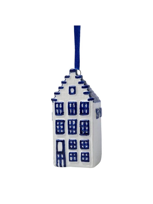Kerstornament Delfts blauw huisje