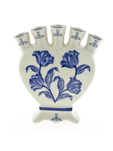 Tulpenvaas Tulp - Hartvormig - Delfts blauw - 18 cm