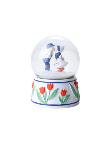 Snow Globe Kissing Couple - Orange - 9 cm