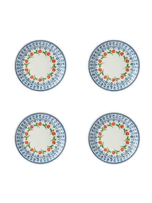 Breakfast Plate Oranje Tulp - Ceramic - 20 cm - Set of 4