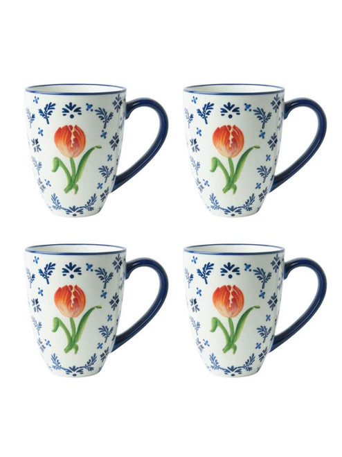 Mug Oranje Tulp - Ceramic - 300 ml - Set of 4