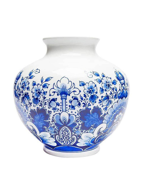 Bolvaas - Bloemmotief - Handgeschilderd - 22 cm