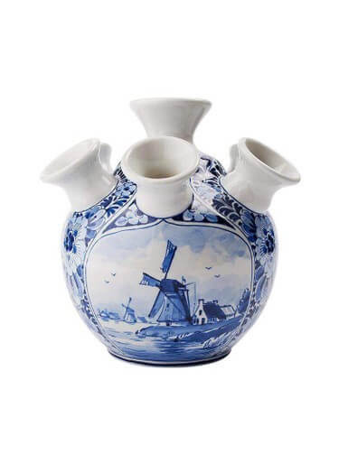 Tulpenvaas - Landschap - Handgeschilderd - 15 cm