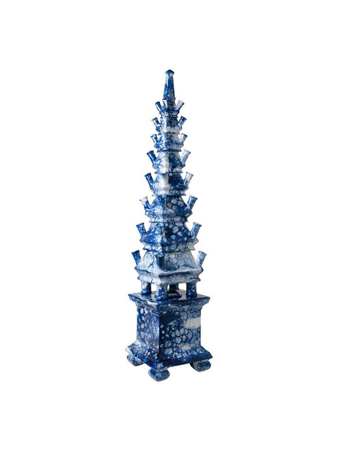 Tulpenvaas Bubble Blue - 7-delig - Handgeschilderd - 110 cm