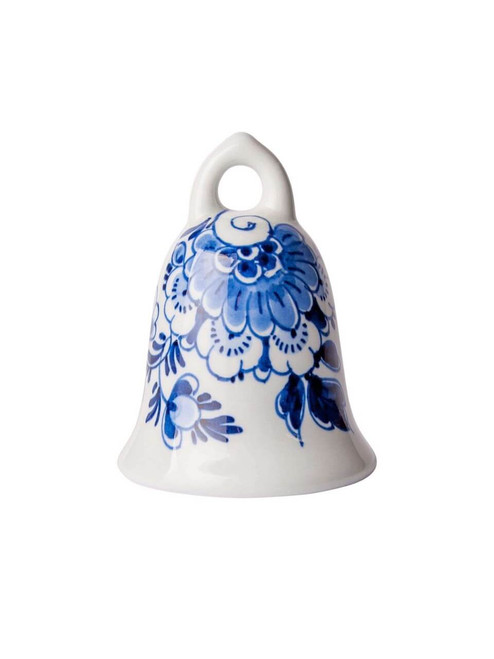 Decoratiebeeld Bel - Bloemmotief - Handgeschilderd - 7 cm