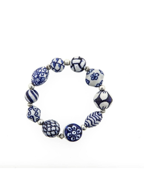 Armband Delfts blauwe kralen
