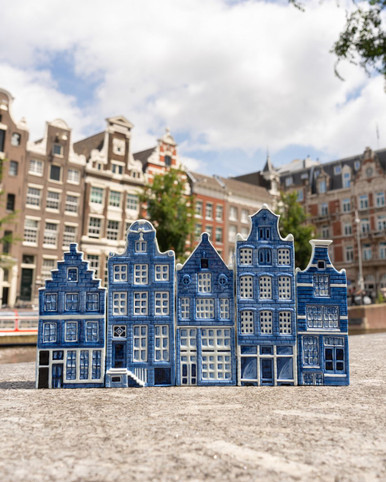 Huis Grachtenpand nr.3 - Handgeschilderd - 13 cm