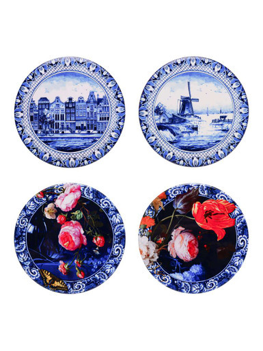 Onderzetters Hollandse schilderijen - Rond - Keramiek - set van 4