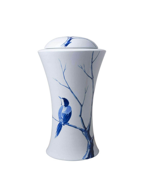 Urn Winter Forest - Hand-painted - 38 cm