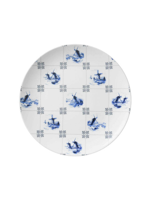 Wandbord Tegels - Delfts blauw - Keramiek - 26 cm