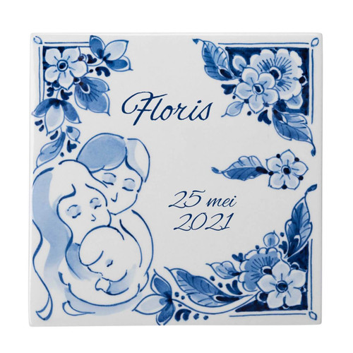 Geboortetegel - Gepersonaliseerd - Handgeschilderd - 13x13 cm