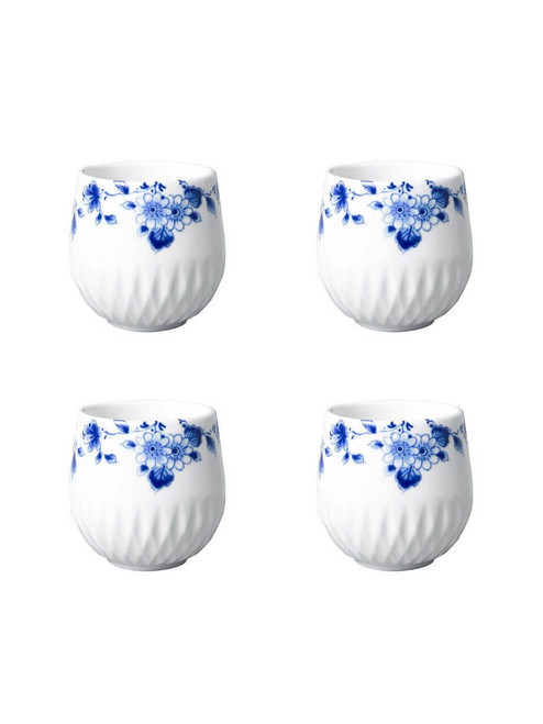 Espressokopje Blauw Vouw - Porselein - 100 ml - 4 stuks