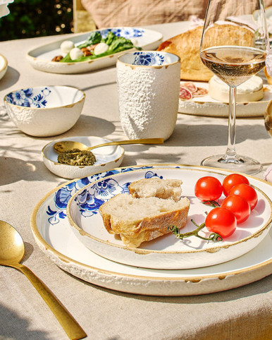 Dinner Plate Blauw Bloesem - Porcelain - 28 cm - Set of 4