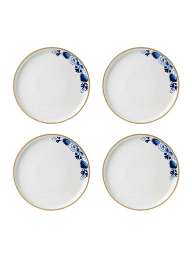 Dinerbord Blauw Bloesem - Porselein - 28 cm - 4 stuks