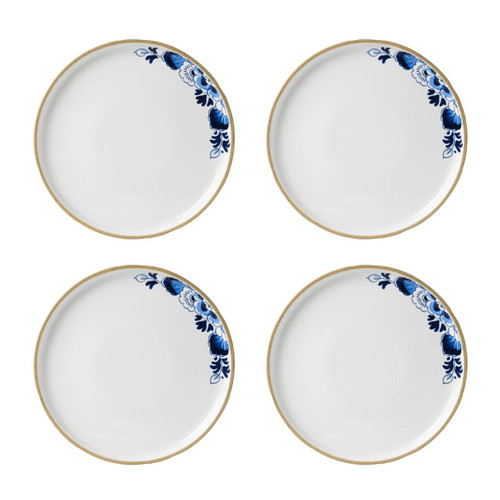 Dinerbord Blauw Bloesem - Porselein - 28 cm - 4 stuks