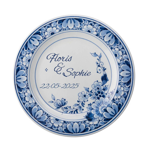 Trouwbord Bloemen - Gepersonaliseerd - Handgeschilderd - 18cm