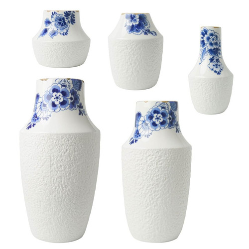 Vazenset Blauw Bloesem - Porselein - set van 5
