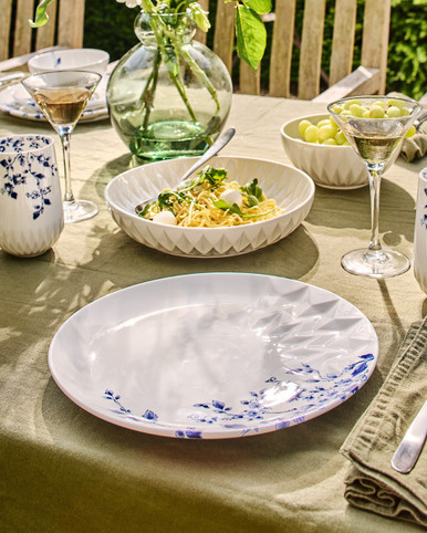 Dinner Plate Blauw Vouw - Porcelain - 27 cm - Set of 4